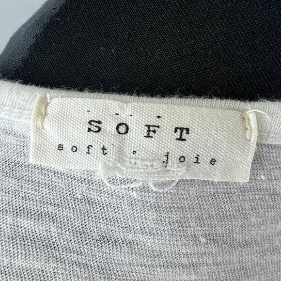 Soft Joie White Yellow Top Cotton Pineapple Print Crew Neck Cap Sleeve Size M? - Picture 8 of 9